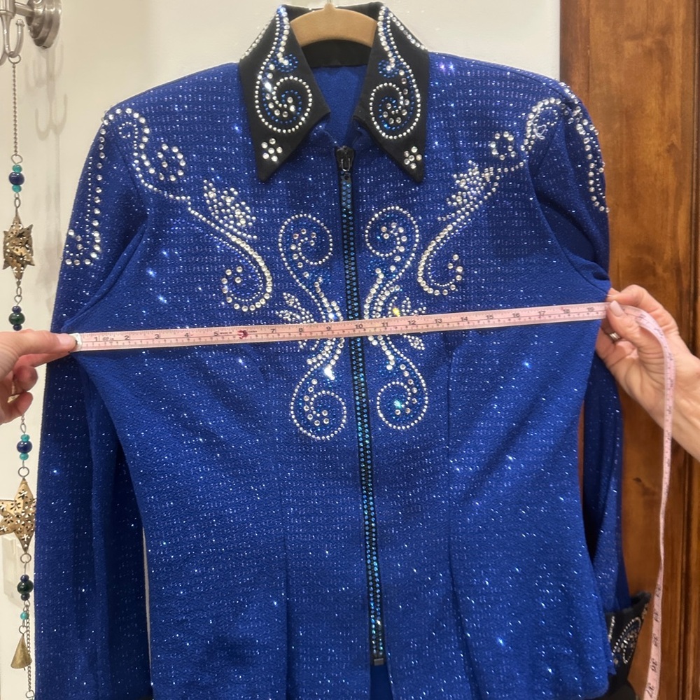 Royal Blue Showmanship Shirt Western Pleasure Horse Show - Picture 5 of 7